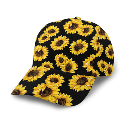 Baseball Dads Cap Sunflower Print