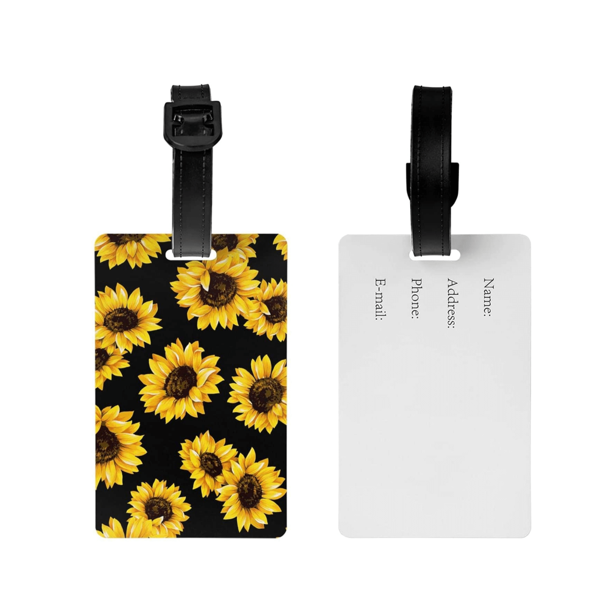 Sunflower Designed Luggage Tag Labels