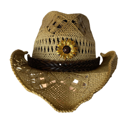 sunflower designed cowboy hat