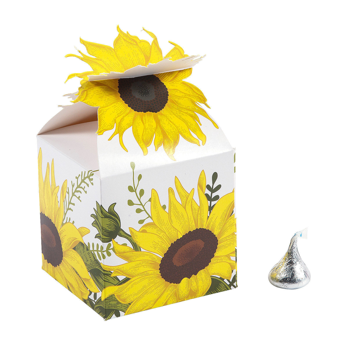 sunflower designed party favor boxes