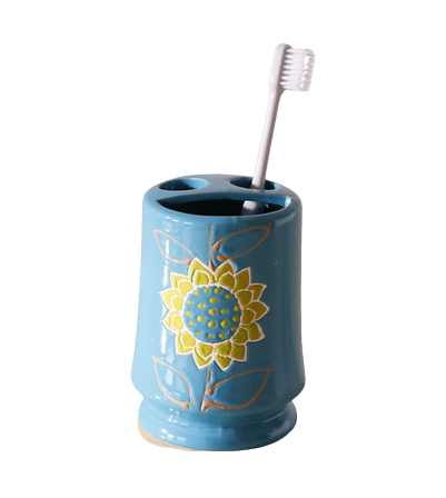 sunflower print toothbrush holder