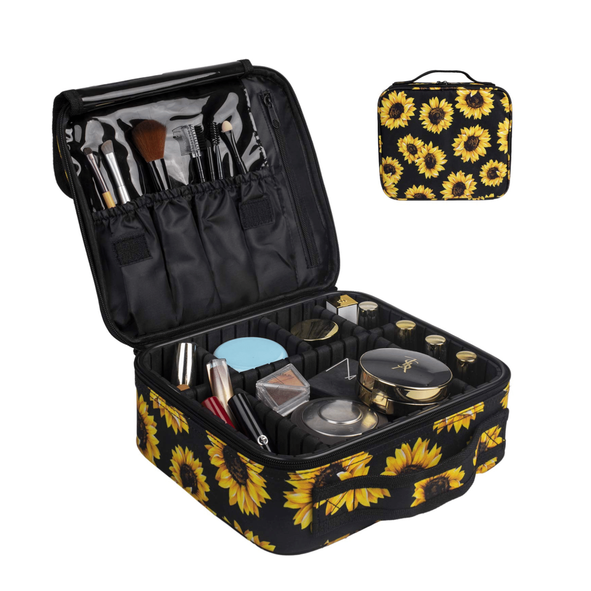 Sunflower Print Makeup Organizer