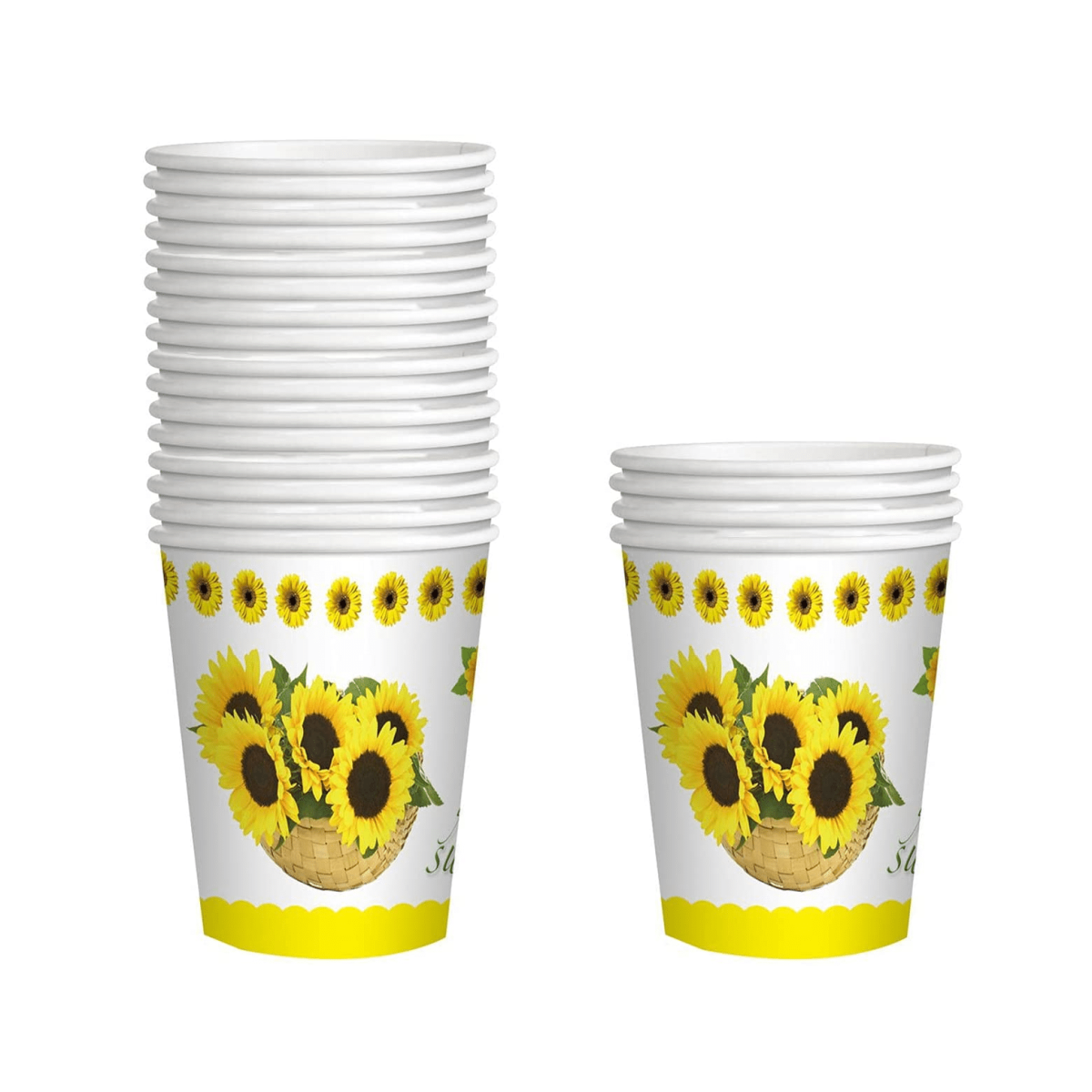 Sunflower Print Party Cups