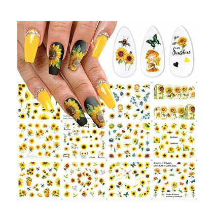 Sunflower Pattern Nail Art Stickers