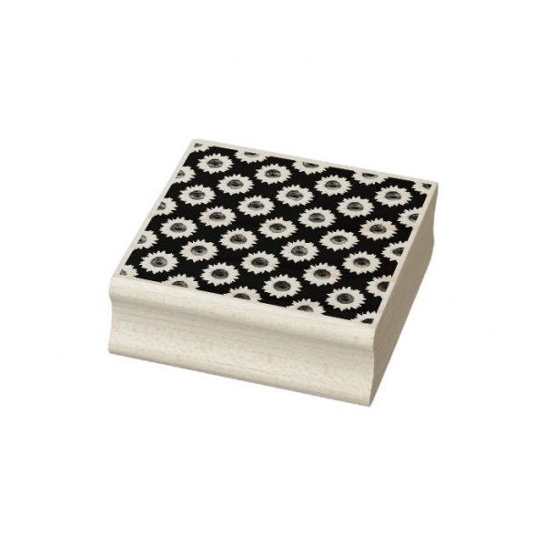 Sunflower Print Rubber Stamp
