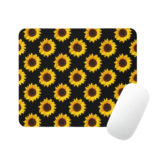 sunflower pattern printed mouse pad
