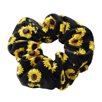sunflower designed scrunchie