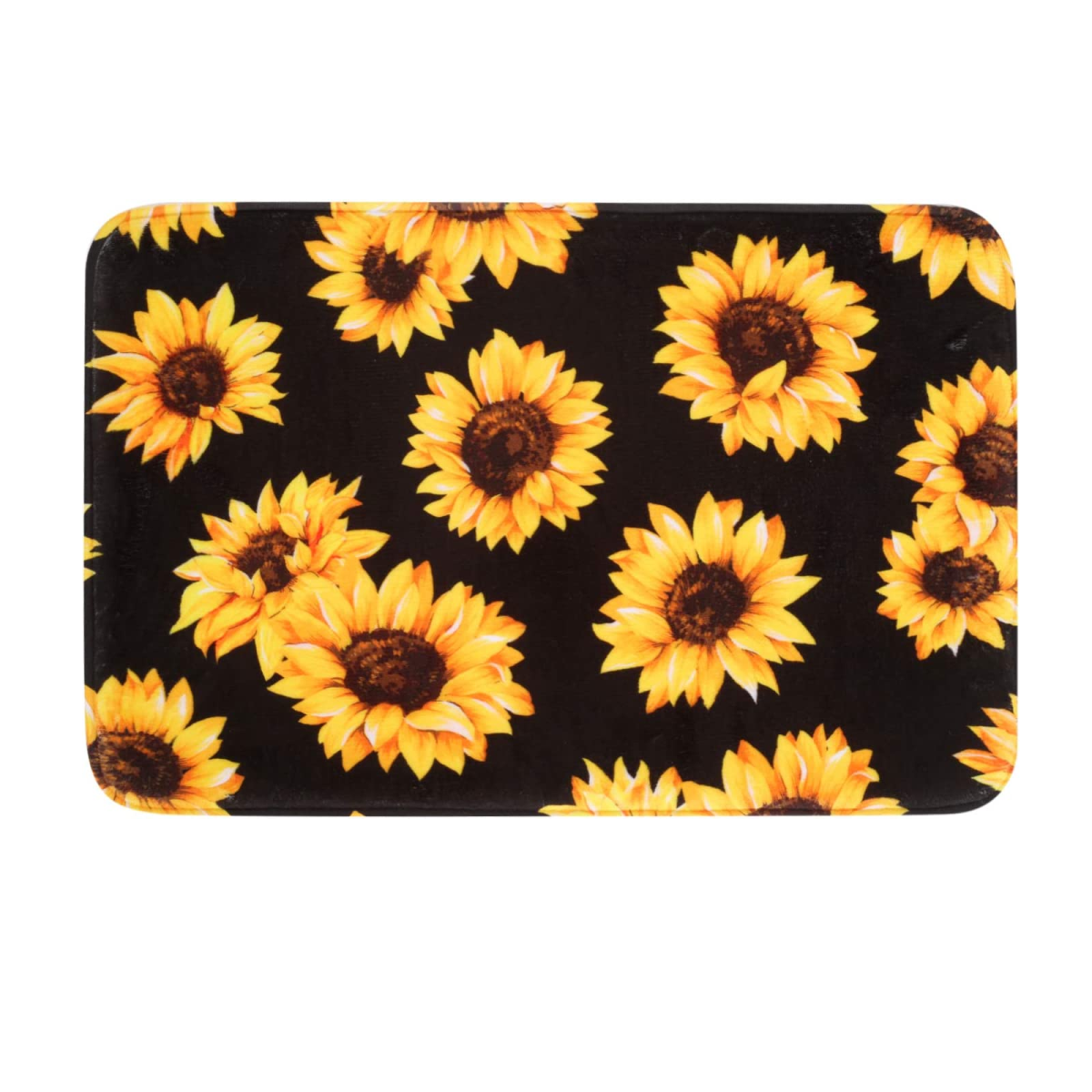 sunflower pattern bath mat