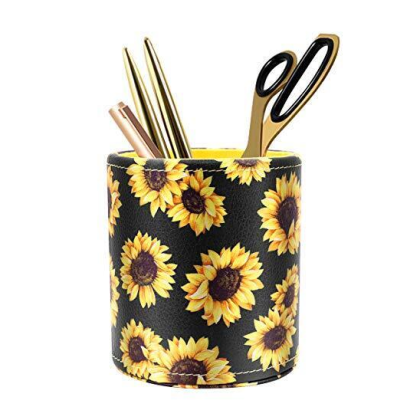 sunflower design makeup brush holder