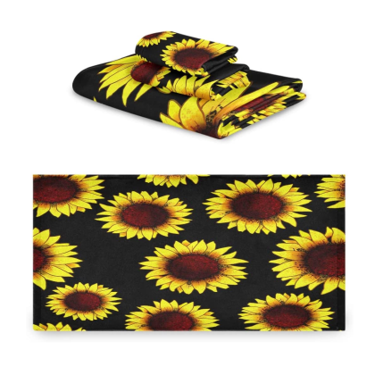 sunflower print towels