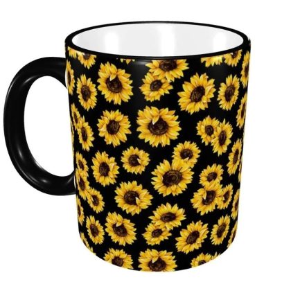 sunflower pattern mug design