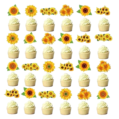 sunflower cupcake toppers