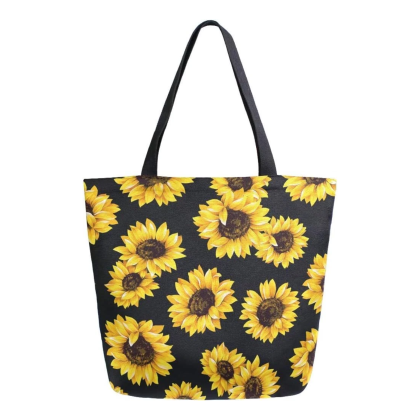 full sunflower canvas tote bag (large)