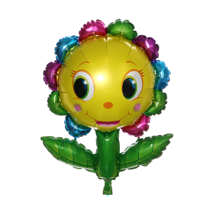 smiling sunflowers foil balloon