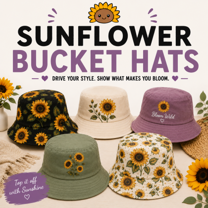 Sunflower Themed Bucket Hats