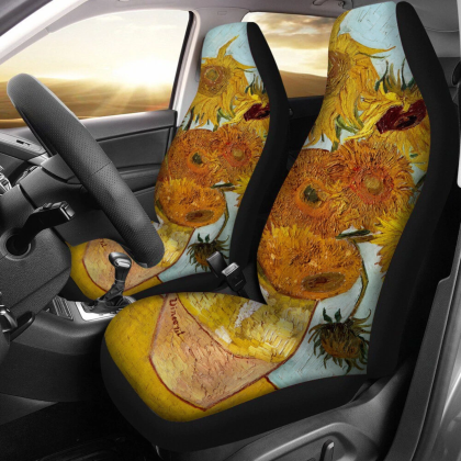 Painted Sunflower Car Seat Covers